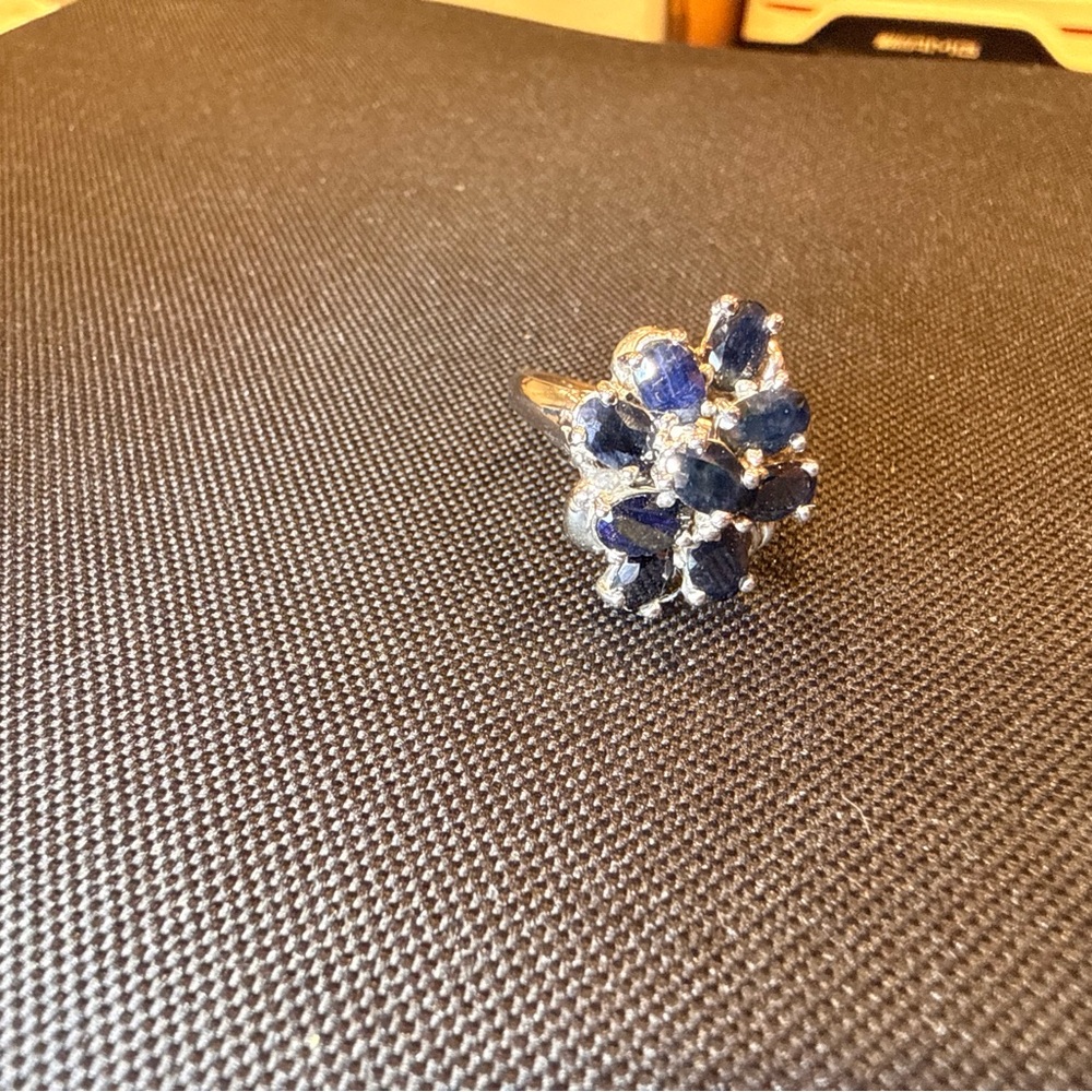 Blue Gemstone Cluster Ring
Silver Gold Plated (925) 6gr